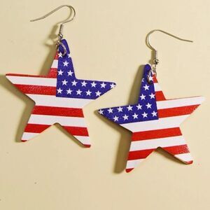 American Flag Star Fashion Earrings